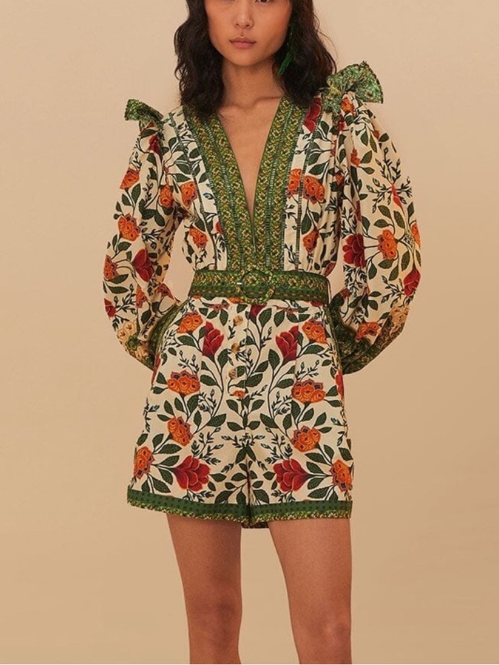 Farm Rio Garden Tapestry Romper